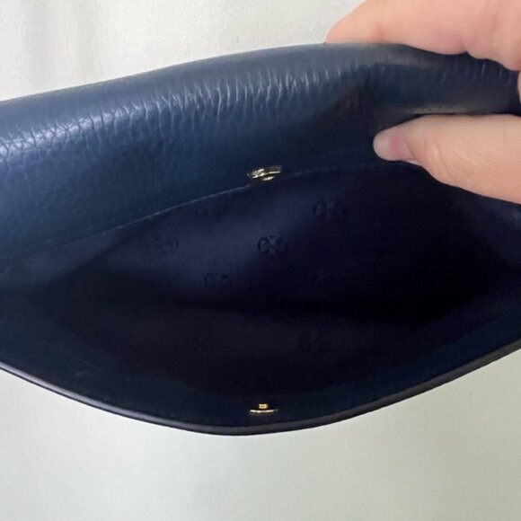 Tory Burch Navy Blue Thea Leather Crossbody Bag Purse - Picture 5 of 10